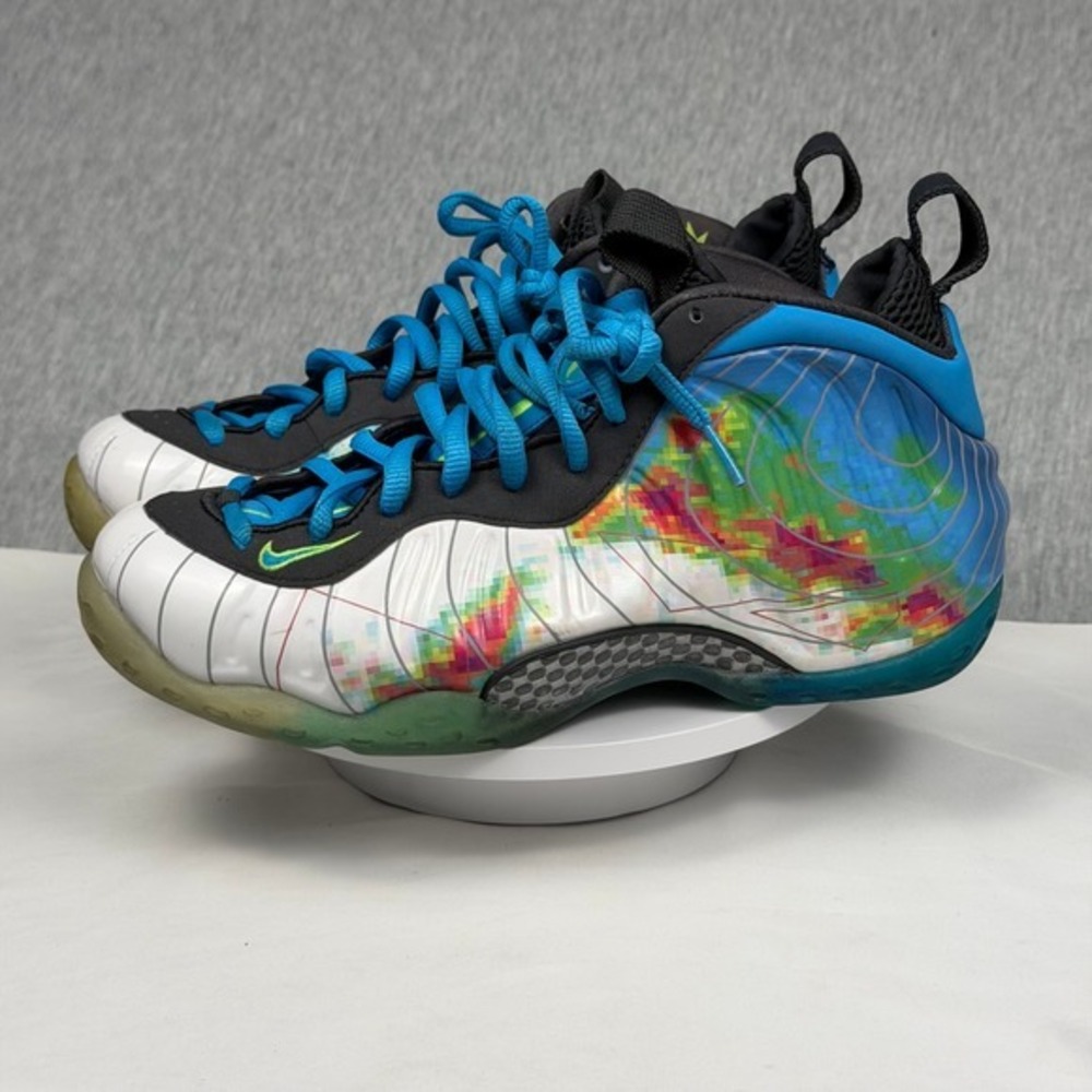 Nike Air Foamposite One Weatherman White Blue Multi 575420-100 Mens Size 8 - Picture 1 of 12